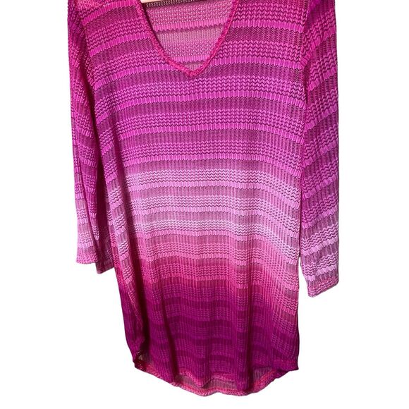Ingear Resort Pink Ombré Open Knit Cover Up Top Size Large NWOT - Picture 6 of 7